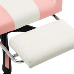 Silla de oficina Marsella altura regulable + reclinable rosa/blanco 111,5-119x64x65 cm