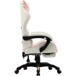 Silla de oficina Marsella altura regulable + reclinable rosa/blanco 111,5-119x64x65 cm