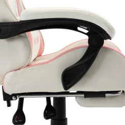 Silla de oficina Marsella altura regulable + reclinable rosa/blanco 111,5-119x64x65 cm