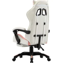 Silla de oficina Marsella altura regulable + reclinable rosa/blanco 111,5-119x64x65 cm