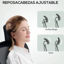 Silla de oficina Maya Homcom transpirable + reposacabezas 115-125x58x63 cm