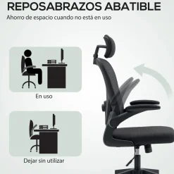 Silla de oficina Maya Homcom transpirable + reposacabezas 115-125x58x63 cm