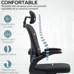 Silla de oficina Maya Homcom transpirable + reposacabezas 115-125x58x63 cm
