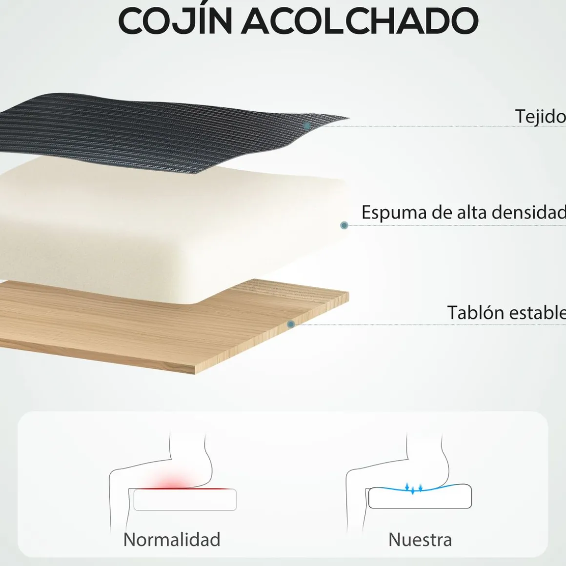 Silla de oficina Maya Homcom transpirable + reposacabezas 115-125x58x63 cm