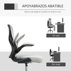 Silla de oficina Mike altura regulable + soporte lumbar + reposapiés blanco 102-122x59x65 cm