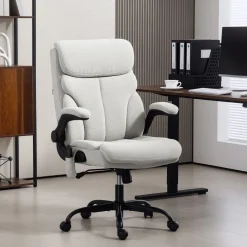Silla de oficina Niah Homcom altura ajustable con reposabrazos gris 113-121x66x67 cm