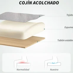 Silla de oficina Niah Homcom altura ajustable con reposabrazos gris 113-121x66x67 cm
