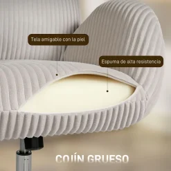Silla de oficina Nieves Homcom giratoria + reposacabezas ajustable gris 104x74x70 cm