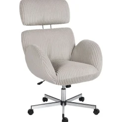 Silla de oficina Nieves Homcom giratoria + reposacabezas ajustable gris 104x74x70 cm