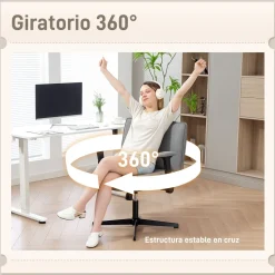Silla de oficina Nori Homcom altura ajustable 97x76x70 cm