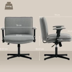 Silla de oficina Nori Homcom altura ajustable 97x76x70 cm