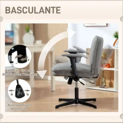 Silla de oficina Nori Homcom altura ajustable 97x76x70 cm