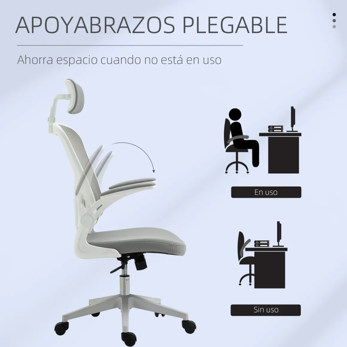 Silla de oficina Ousby Vinsetto altura ajustable 114-122x65x64 cm