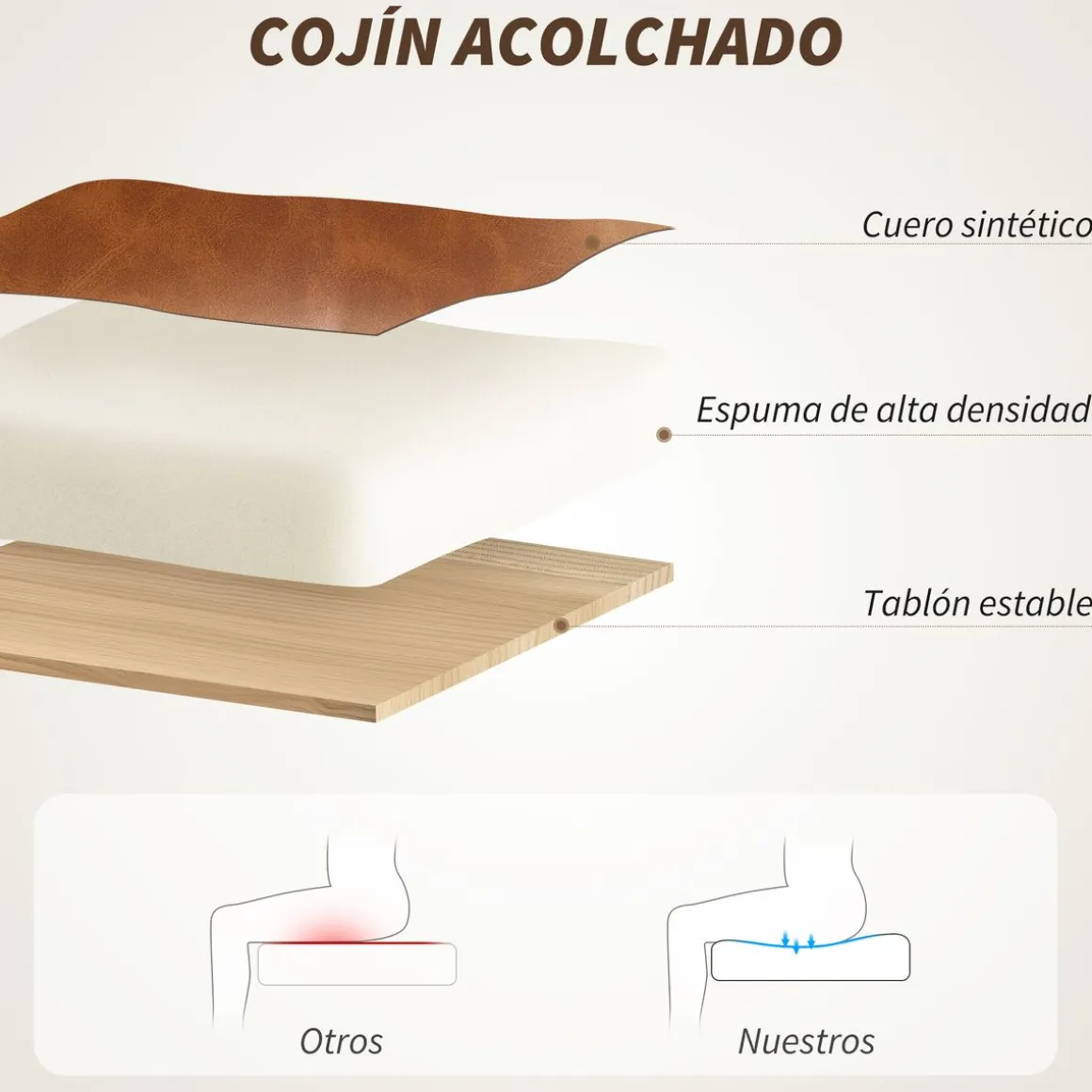 Silla de oficina Pulse Homcom basculante + altura regulable 82-90x55,5x60 cm