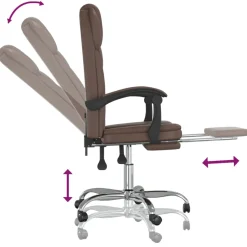 Silla de oficina Pulssar reclinable con reposapiés 112,5-122x63x56 cm