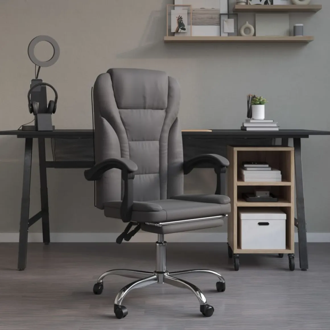 Silla de oficina Pulssar reclinable con reposapiés 112,5-122x63x56 cm