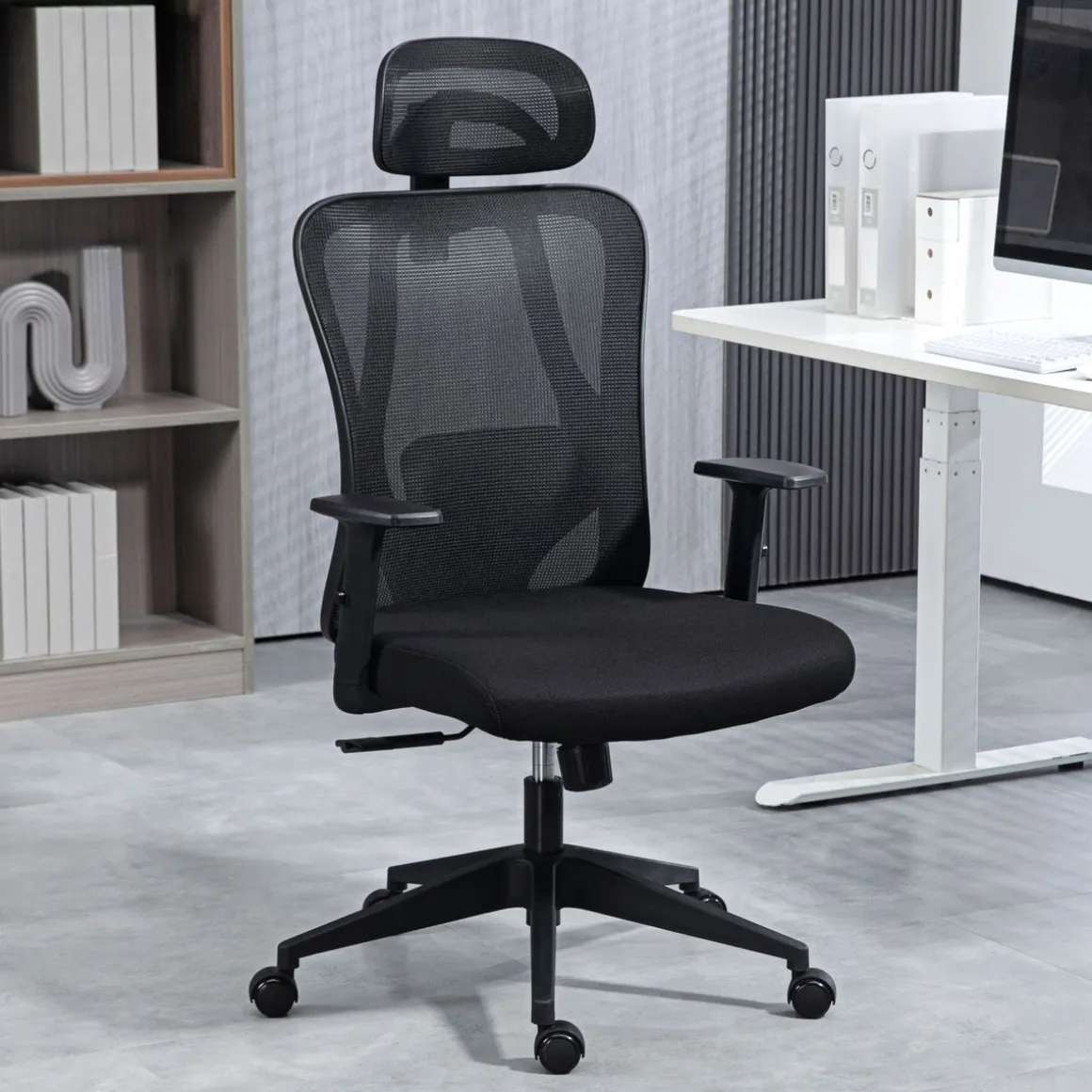 Silla de oficina Rider Vinsetto altura regulable negro 117-127x67x64 cm