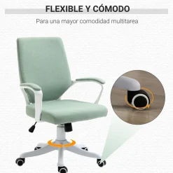 Silla de oficina Rima Vinsetto con reposabrazos verde 92-100x62x69 cm