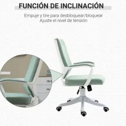 Silla de oficina Rima Vinsetto con reposabrazos verde 92-100x62x69 cm