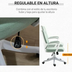 Silla de oficina Rima Vinsetto con reposabrazos verde 92-100x62x69 cm