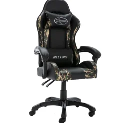 Silla de oficina Rocky altura regulable + cojines negro 117-125x68x56 cm