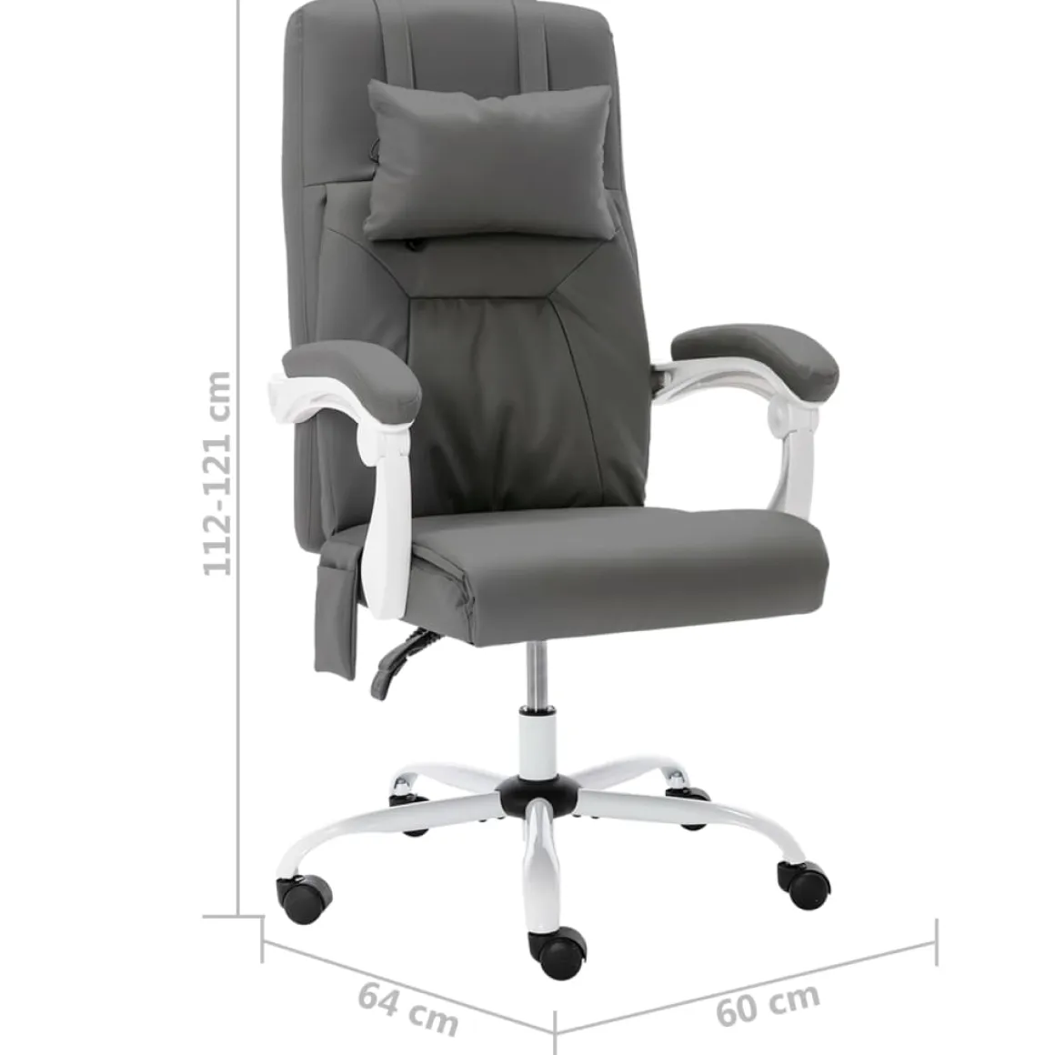 Silla de oficina Root función masaje reclinable 112-121x60x64 cm