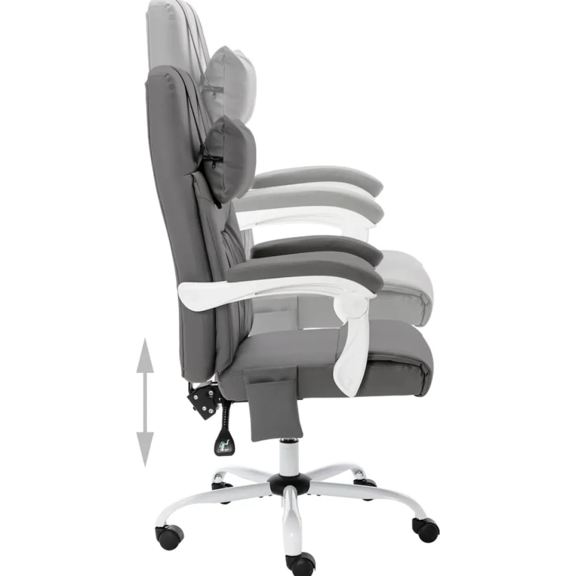 Silla de oficina Root función masaje reclinable 112-121x60x64 cm