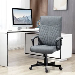 Silla de oficina Rosa Vinsetto altura regulable respaldo reclinable gris 102-112,5x72x65 cm