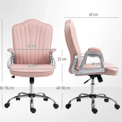 Silla de oficina Saki Homcom altura ajustable basculante 106-116x61x62 cm
