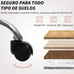 Silla de oficina Saki Homcom altura ajustable basculante 106-116x61x62 cm