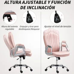Silla de oficina Saki Homcom altura ajustable basculante 106-116x61x62 cm