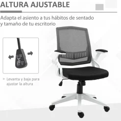 Silla de oficina Samdo Vinsetto con reposabrazos altura ajustable negro 94-104x61x61 cm