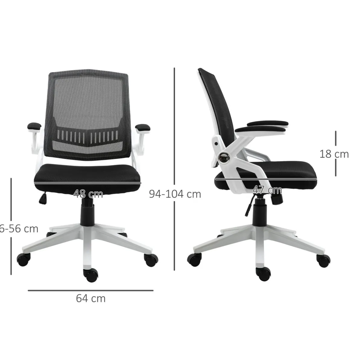 Silla de oficina Samdo Vinsetto con reposabrazos altura ajustable negro 94-104x61x61 cm