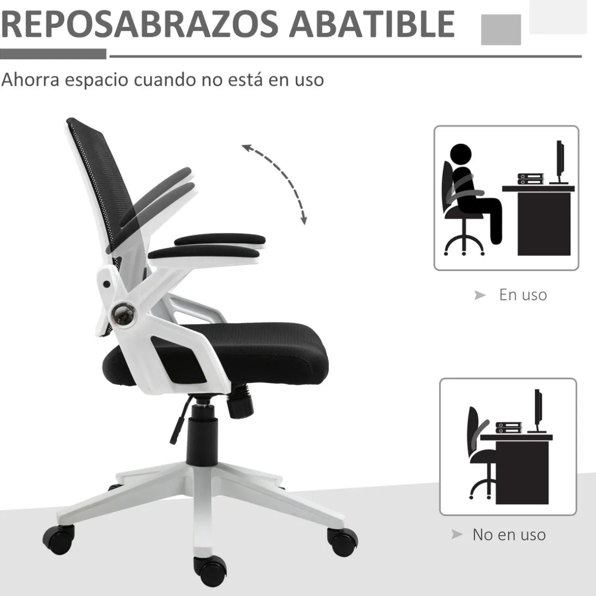 Silla de oficina Samdo Vinsetto con reposabrazos altura ajustable negro 94-104x61x61 cm
