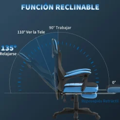 Silla de oficina Shap Vinsetto ajustable en altura reclinable 112-122x58x63 cm