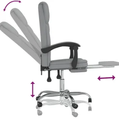 Silla de oficina Simos reclinable altura ajustable 112,5-122x63x56 cm