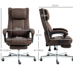 Silla de oficina Soft reclinable + 6 puntos de masaje + reposapiés retráctil 105-113x65x61 cm