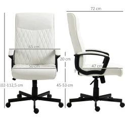 Silla de oficina Suculenta Vinsetto altura ajustable respaldo inclinable crema 102-112,5x72x65 cm