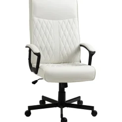 Silla de oficina Suculenta Vinsetto altura ajustable respaldo inclinable crema 102-112,5x72x65 cm