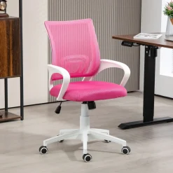 Silla de oficina Waco Homcom basculante con reposabrazos + ruedas 89-109x57x55 cm