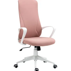 Silla de oficina Warton Vinsetto altura ajustable baculante rosa 110-119,5x62x56 cm