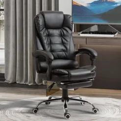 Silla de oficina Zeni reclinable + reposapiés 109-117x64,5x69 cm