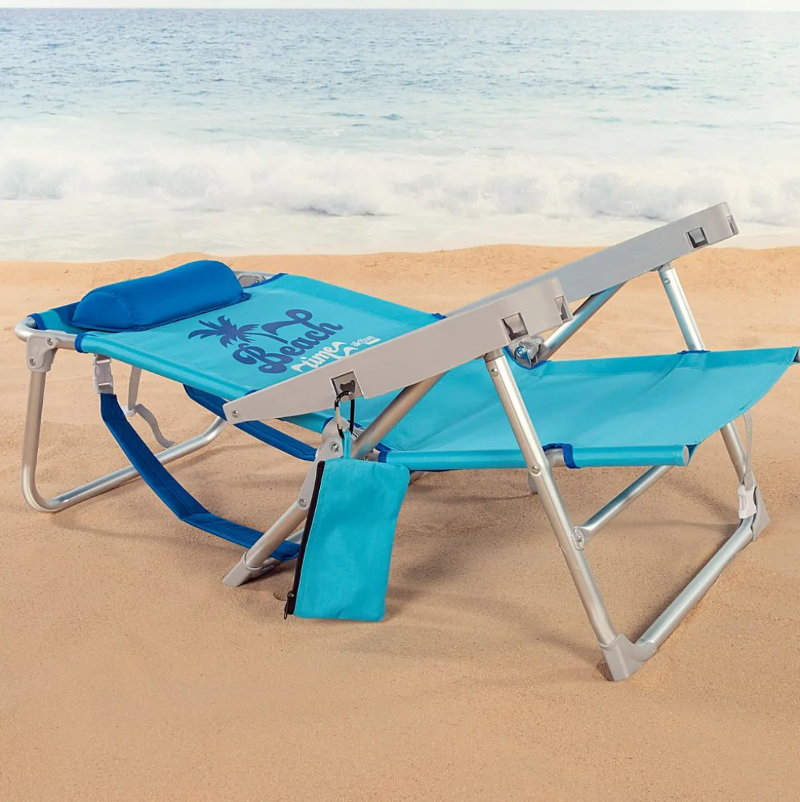 Silla de playa Aktive reclinable 5 posiciones azul