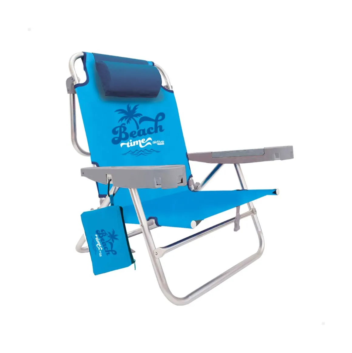 Silla de playa Aktive reclinable 5 posiciones azul