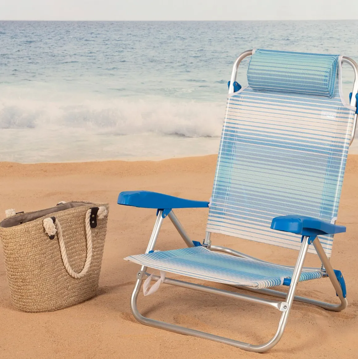 Silla de playa Aktive reclinable + reposabrazos