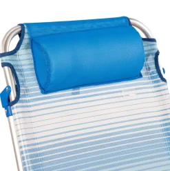 Silla de playa Mallorca Aktive cojín + bolsillos + asa azul claro
