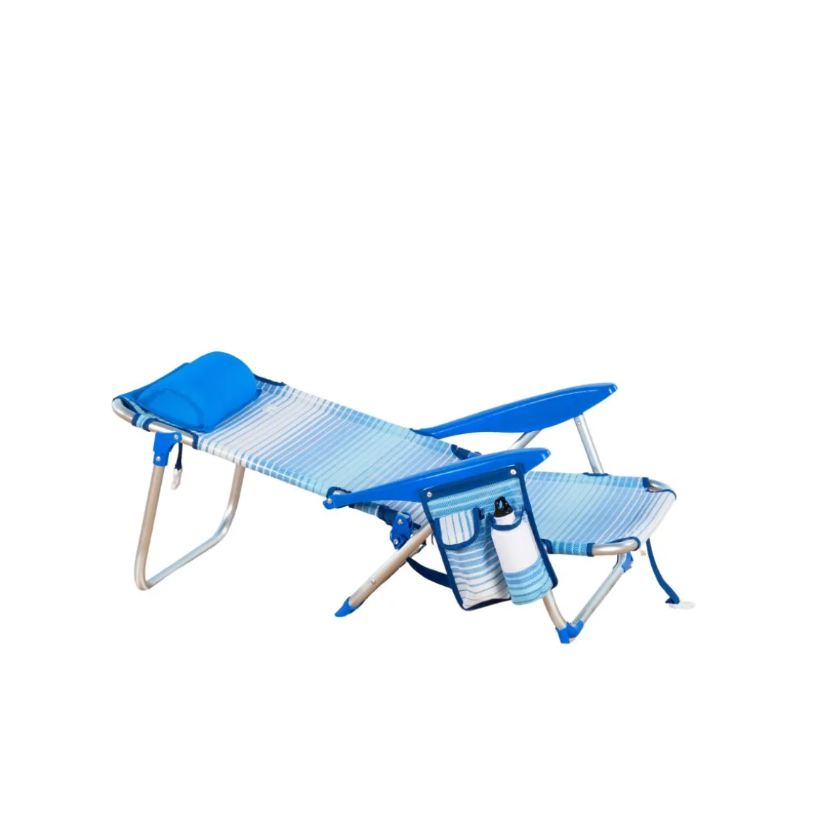 Silla de playa Mallorca Aktive cojín + bolsillos + asa azul claro