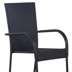 Silla de terraza ratán marrón 94x48x64 cm
