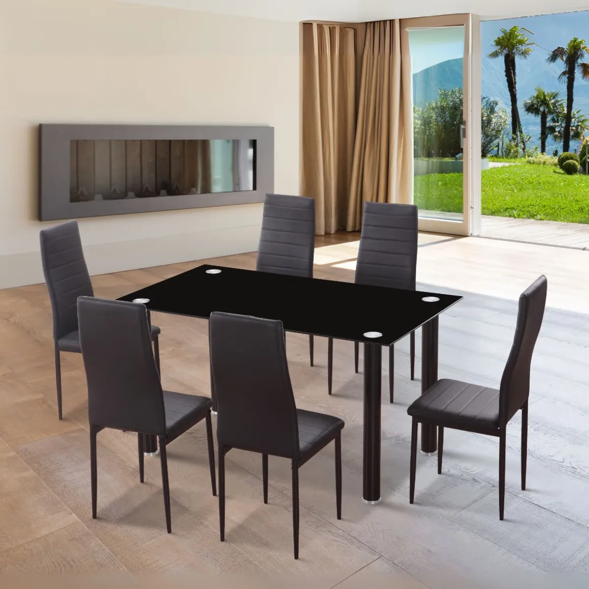 Silla Emiset acolchado polipiel 97x44x49 cm