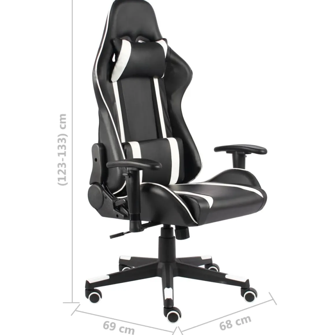 Silla gaming Ayton altura regulable + respaldo reclinable 123-133x60x69 cm